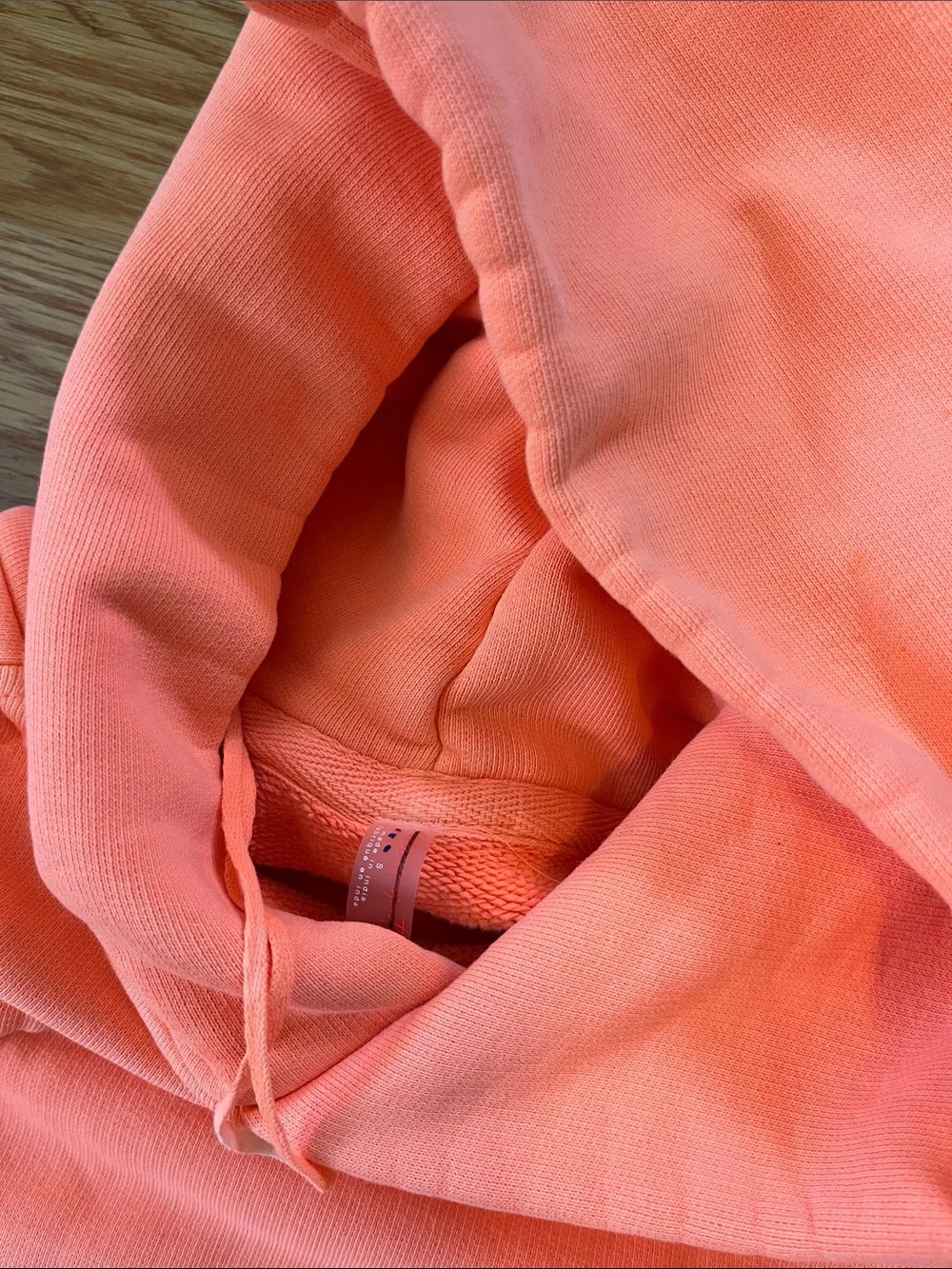Free People Movement A Cut Above Flocked  Buti Logo Hoodie Size Small NWOT - Picture 10 of 13